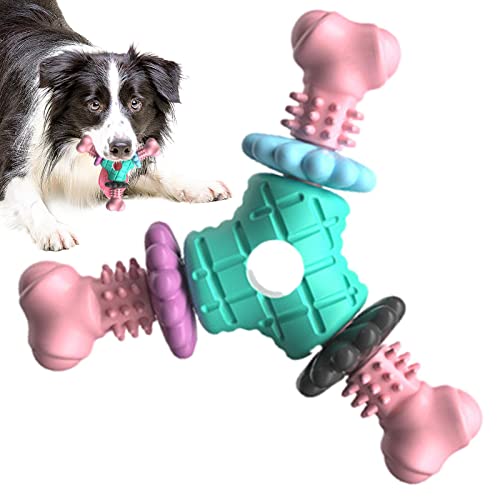 Pratvider Hundekauspielzeug Knochen - TPR Rubber Petal Bone Shape Unzerstörbares Hundespielzeug | Zahnreinigung und Zahnfleischmassage, Robustes Hundespielzeug für kleine und mittelgroße Hunde von Pratvider