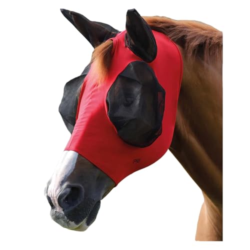Premier Equine Fliegenmaske Comfort Tech Lycra Fly Mask Größe XL, Farbe red von Premier Equine