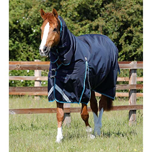 wasserdichte Outdoor-Decke für Pferde mit Halsabdeckung Premier Equine Buster Storm 100 g von Premier Equine