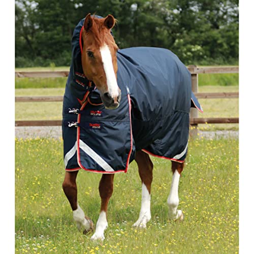 wasserdichte Outdoor-Decke für Pferde mit Halsabdeckung Premier Equine Buster Storm 200 g von Premier Equine