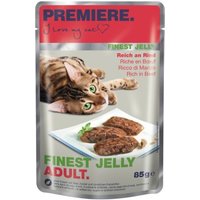 PREMIERE Finest Jelly Nassfutter Katze Adult Reich an Rind 22x85 g von Premiere