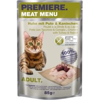PREMIERE Meat Menu Adult Huhn mit Pute und Kaninchen 12x85 g von Premiere