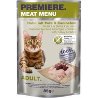 PREMIERE Meat Menu Adult Huhn mit Pute & Kaninchen 48x85 g von Premiere