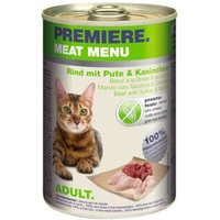 PREMIERE Meat Menu Adult Rind, Pute & Kaninchen 12x400 g von Premiere