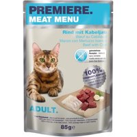 PREMIERE Meat Menu Adult Rind mit Kabeljau 48x85 g von Premiere