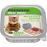 PREMIERE Meat Menu Adult Rind mit Pute & Kaninchen 32x100 g von Premiere