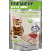 PREMIERE Meat Menu Adult Rind mit Pute & Kaninchen 48x85 g von Premiere