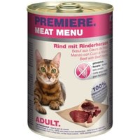 PREMIERE Meat Menu Adult Rinderherzen 24x400 g von Premiere