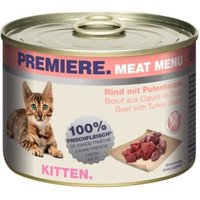 PREMIERE Meat Menu Kitten Rind & Putenherzen 6x200 g von Premiere