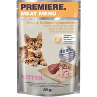PREMIERE Meat Menu Kitten Rind und Geflügelkomposition 24x85 g von Premiere