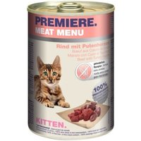 PREMIERE Meat Menu Kitten Rind & Putenherzen 12x400 g von Premiere