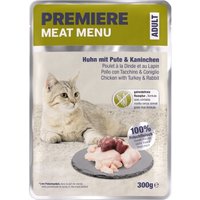 PREMIERE Meat Menu Nassfutter Katze, Adult, Huhn, Pute und Kaninchen 6x300 g von Premiere