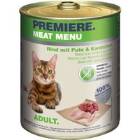 PREMIERE Meat Menu Nassfutter Katze Adult Rind mit Pute und Kaninchen 12x800 g von Premiere
