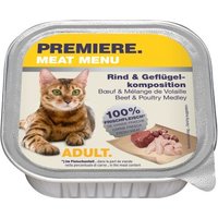 PREMIERE Meat Menu Nassfutter Katze Adult Rind und Geflügelkomposition 32x100 g von Premiere