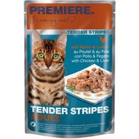 PREMIERE Tender Stripes 28x85g Huhn & Leber von Premiere