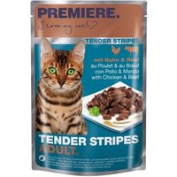PREMIERE Tender Stripes Huhn & Rind 112x85 g von Premiere