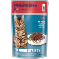 PREMIERE Tender Stripes Nassfutter Katze Adult Rind 28x85 g PREMIERE Tender Stripes Nassfutter Katze Adult Rind 28x85 g von Premiere
