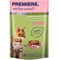 PREMIERE cats love nature Deluxe Ragout Kitten mit Pute, Lachs und Reis 48x100 g von Premiere