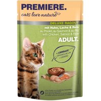 PREMIERE cats love nature Deluxe Ragout Nassfutter Katze Adult mit Huhn, Lachs und Reis 96x100 g von Premiere