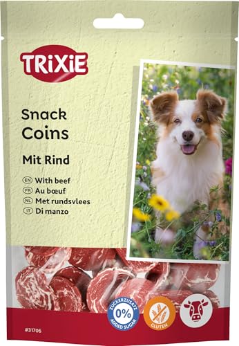 TRIXIE Snack Coins mit Rind - zarte Hundesnacks - glutenfrei und ohne Zuckerzusatz - 100 g - 31706 von TRIXIE