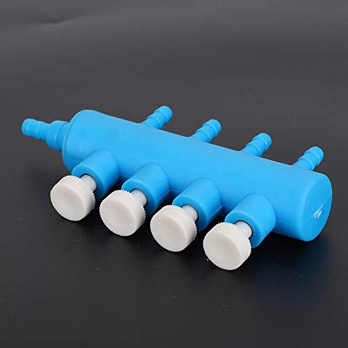 Pretfy Fischtankluft Universal Accessoire Splitter Distributor Pumpe Blau Plastik 2 PCS Adapter Aquarium Sauerstoffweiß - Essentielles Ersatzteil (Eine Minute Vier) von Pretfy