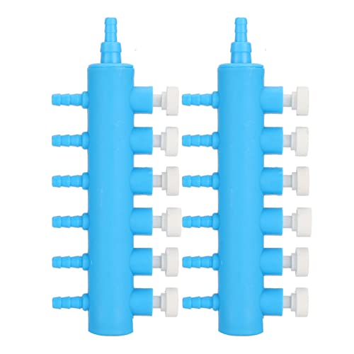 Pretfy Fischtankluft Universal Accessoire Splitter Distributor Pumpe Blau Plastik 2 PCS Adapter Aquarium Sauerstoffweiß - Essentielles Ersatzteil (Eine Minute sechs) von Pretfy