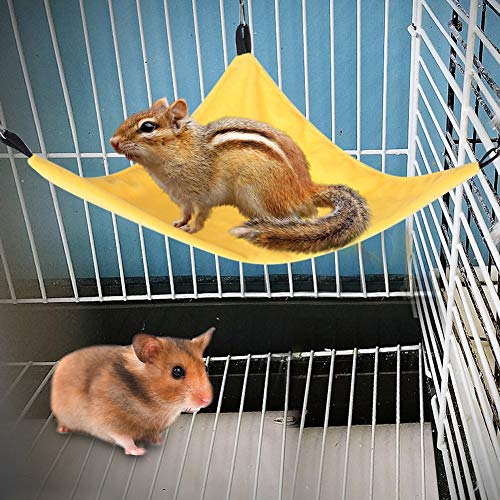Pretfy Kleine Hängematten -Hängematten -Premium Upgrade Vögel und für Robuste Hängende Eichhörnchen Sicher Best Hamster Qualität Graubett Essentielles Ersatzteil (Gelb) von Pretfy