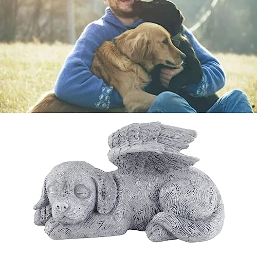 Pretfy PET Memorial Statue Zuverlässiger Gerät für Gartenverzierung Grabstein Schlafskulptur Harz Grabstein - Optimiert für Maximale Effizienz (Engelshund) von Pretfy