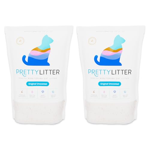 Pretty Litter Gesundheitsüberwachung Katzenstreu, nicht klumpendes Kristallstreu, (2,7 kg (2 Stück), geruchlos) von Pretty Litter