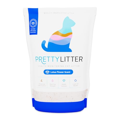 PrettyLitter Katzenstreu, gesundheitsüberwachend, duftende Lotusblüte, nicht klumpendes Kristallstreu, 2,7 kg (1 Stück) von Pretty Litter
