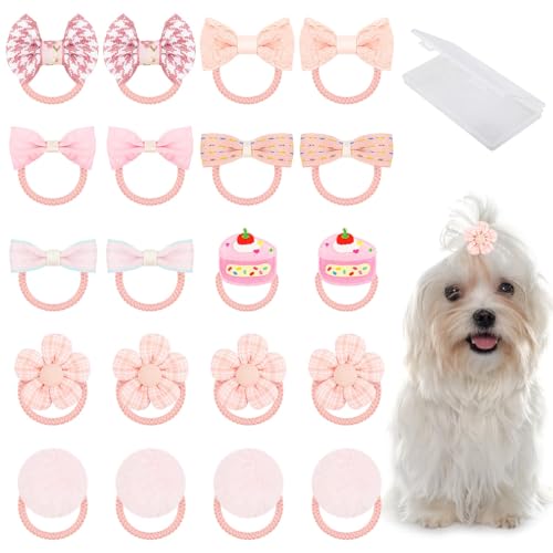 20-teiliges Premium-Welpen-Haarschleifen-Set – handgefertigtes Haar-Accessoire für kleine Hunde mit Gummibändern, niedliche Welpen-Hunde-Schleife, Haarschleife, gemischte Stile, rosa Hunde, fliegende 20-teiliges Premium-Welpen-Haarschleifen-Set – handgefertigtes Haar-Accessoire für kleine Hunde mit Gummibändern, niedliche Welpen-Hunde-Schleife, Haarschleife, gemischte Stile, rosa Hunde, fliegende von Pretwad
