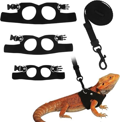 3 Größen Set aus Leine und Geschirr für schwarze Bartagamen,verstellbares für Bartagamen mit Eidechsen-Zugseil für Reptilien,Eidechsenleine/Eichhörnchen-Geschirr/Zugseil für kleine Kaninchen (S, M, L) 3 Größen Set aus Leine und Geschirr für schwarze Bartagamen,verstellbares für Bartagamen mit Eidechsen-Zugseil für Reptilien,Eidechsenleine/Eichhörnchen-Geschirr/Zugseil für kleine Kaninchen (S, M, L) von Pretwad