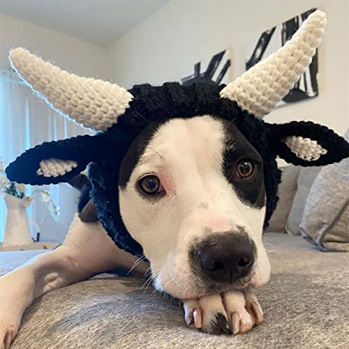 Hundehut Niedliches lustiges Kostüm Weiche kuschelige gestrickte Kopfbedeckung für kleine mittlere Hunde Katzen Haustiere Halloween Weihnachten Party Cosplay Verkleidung von Prevently