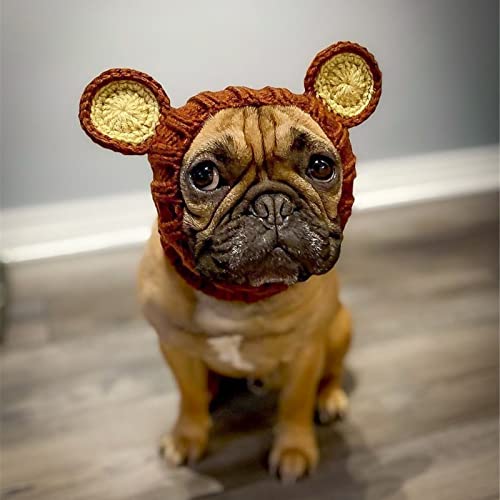 Hundehut Niedliches lustiges Kostüm Weiche kuschelige gestrickte Kopfbedeckung für kleine mittlere Hunde Katzen Haustiere Halloween Weihnachten Party Cosplay Verkleidung von Prevently