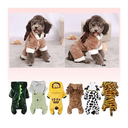 Kostüm für kleine Hunde, Welpen, Katzen, niedliche Plüschkleidung, Halloween, Weihnachten, Party, Verkleiden, Tier, Cosplay, Winter, warm (Rentier, Haustiergewicht 6–7 kg) von Prevently