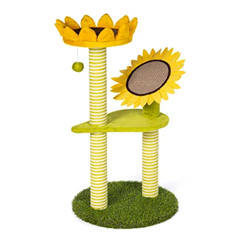 Prevue Kratzbaum für Haustiere, Sonnenblumen-Spielplatz, mit Spielzeug von Prevue Hendryx