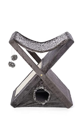 Prevue Pet Products X-tra Fun Portable and Foldable Kitty Center, Grau von Prevue