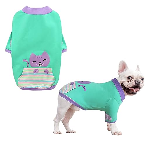 PriPre Hunde-T-Shirt, 100 % Baumwolle, weich, niedlich, bedruckt, für kleine Hunde (kleine Katze) von PriPre