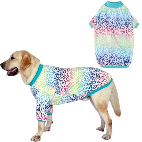 Pripre Hunde-Sweatshirt mit Rundhalsausschnitt, buntes Leopardenmuster, für große Hunde, Leopardenmuster, Größe XXL, Grün Pripre Hunde-Sweatshirt mit Rundhalsausschnitt, buntes Leopardenmuster, für große Hunde, Leopardenmuster, Größe XXL, Grün von PriPre