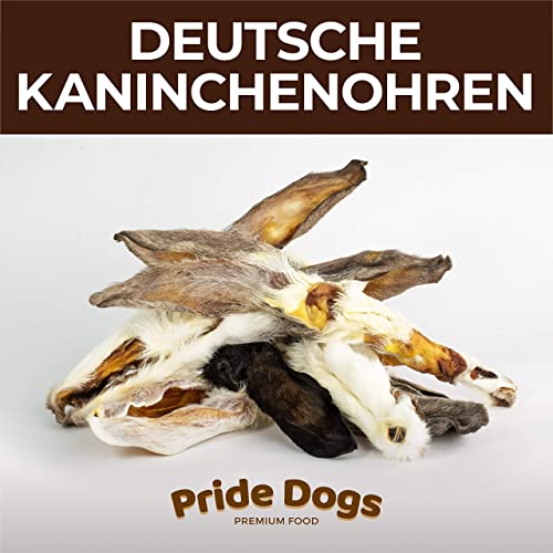 Kaninchenohren mit Fell 500g der Premium Kausnack für Hunde von PrideDogs | 100% Deutsche Herstellung | geruchsneutraler Beutel von PrideDogs