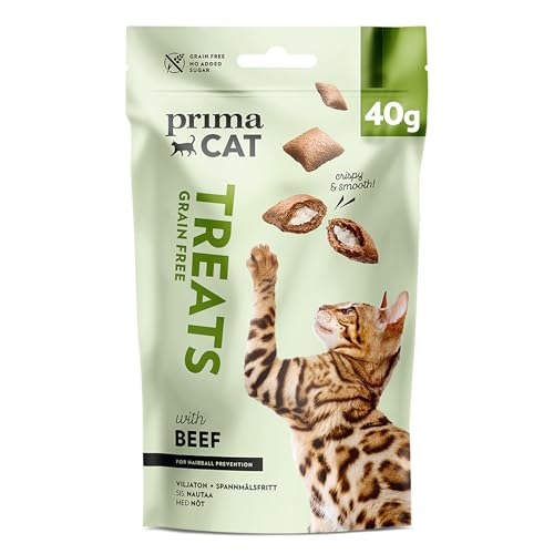 PrimaCat - Getreidefreie, knusprige Katzenleckerlis mit Rindfleischgeschmack gegen Haarballen, 40 g PrimaCat - Getreidefreie, knusprige Katzenleckerlis mit Rindfleischgeschmack gegen Haarballen, 40 g von PrimaCat