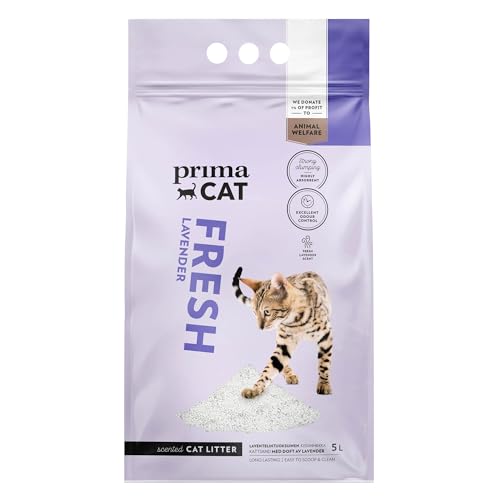 PrimaCat Hygienisches Katzenstreu mit Lavendelduft, langanhaltender Ton, 5 l (4 kg) von PrimaCat
