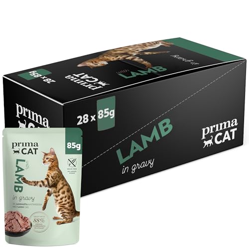 PrimaCat - Klassisches Nassfutter für Katzen, Lamm in Bratensoße, 28er-Packung mit je 85 g von PrimaCat