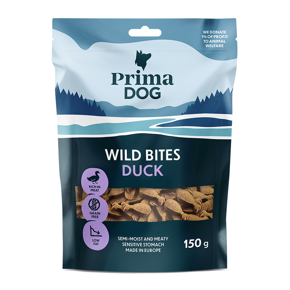 PrimaDog Wild Bites Soft Snack - Ente & Sonnenhut (150 g) von PrimaDog