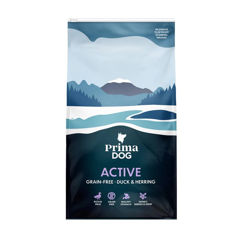 PrimaDog Adult Active Getreidefrei Ente & Hering - Sparpaket: 2 x 10 kg von PrimaPet