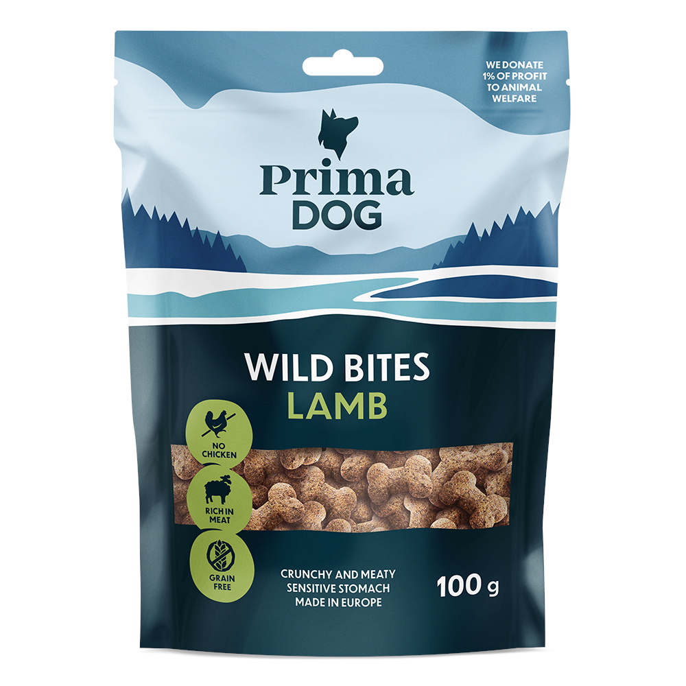 PrimaDog Wild Bites Crunchy Snack - Lamm & Sanddorn (4 x 100 g) von PrimaPet