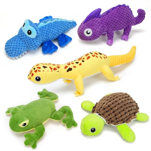 Prime Pets Hundespielzeug mit Quietschelement, Plüsch, Stofftier-Hundespielzeug, Vorteilspaket, Haustierspielzeug, Kauspielzeug für kleine, mittelgroße und große Hunde, 5 Stück von Prime Pets