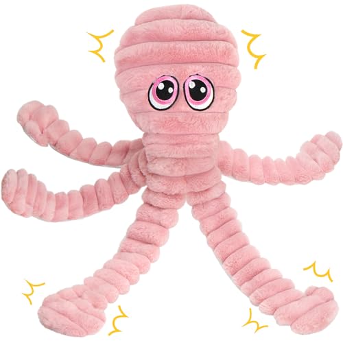 Prime Pets Quietschendes Hundespielzeug für große Hunde, 68,6 cm, extra großes Plüsch-Oktopus-Hundespielzeug, um sie zu beschäftigen, interaktives Kauspielzeug für kleine, mittelgroße und große Hunde von Prime Pets