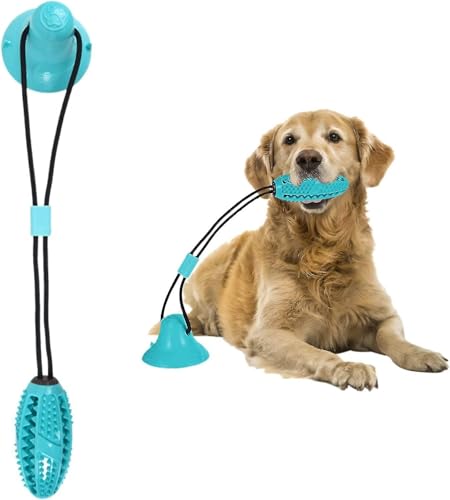 PrimePetPlay Kauspielzeug für Hunde, Saugnapf, Leckerli-Spender, Zahnreiniger, bissfest, große Größe (Himmelblau) von PrimePetPlay