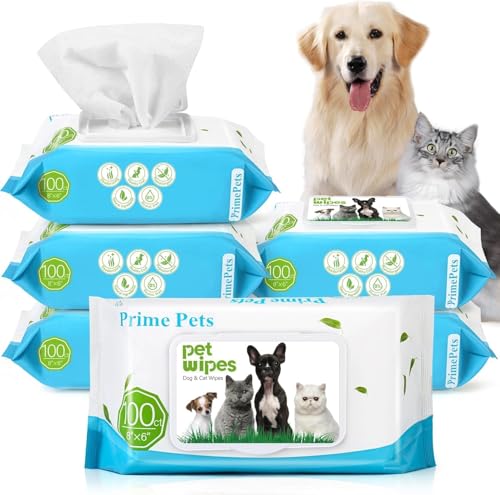 PrimePets Feuchttücher Hund 6×100 Stück, Katzen Feuchttücher, Pflegetücher für Hunde, zur Reinigung von Gesichtern Ohren Pfoten PrimePets Feuchttücher Hund 6×100 Stück, Katzen Feuchttücher, Pflegetücher für Hunde, zur Reinigung von Gesichtern Ohren Pfoten von PrimePets